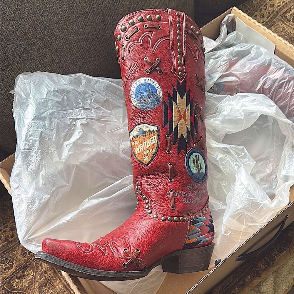 Double D Ranch made by Old Gringo Escalante Boot Red-Beige Crakelada DD L 044-1